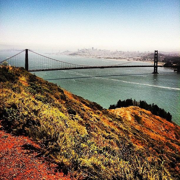 Sanfrancisco Photograph - Golden Gate Bridge From Up High #sky by Lisa Thomas