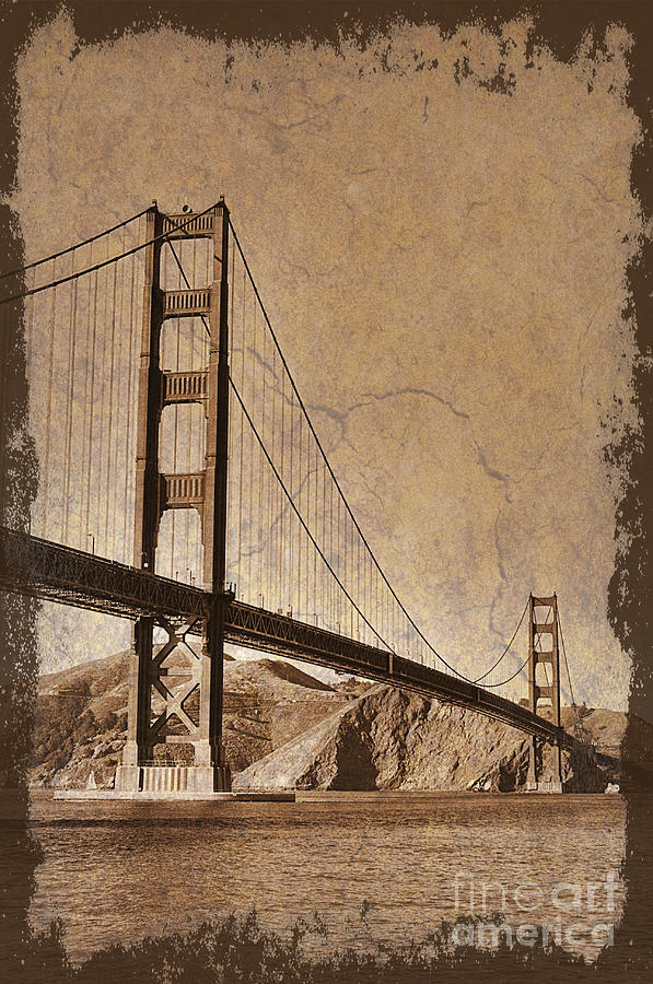 Golden Gate Bridge Sepia Photograph by Jim And Emily Bush