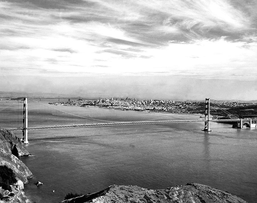 Golden Gate Bridge Photograph - Golden Gate Bridge by Underwood Archives
