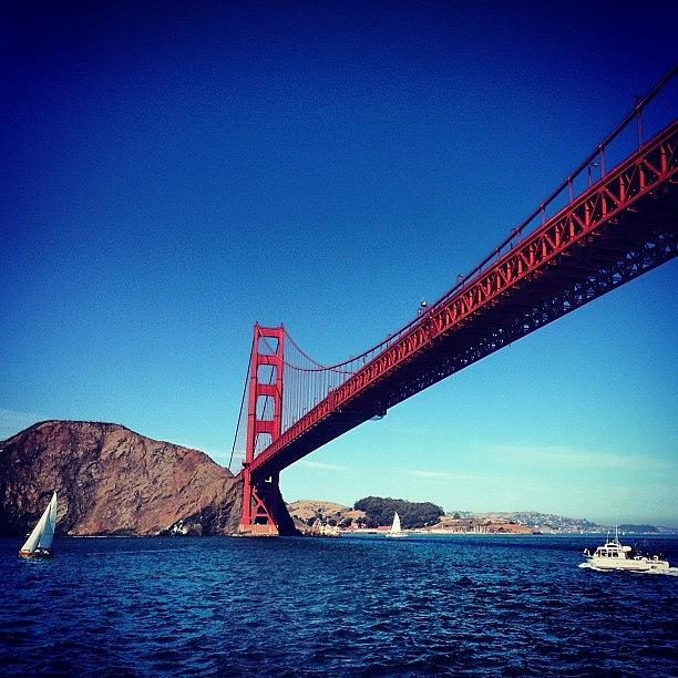 Bridge Photograph - Golden Gate From A Boat by Erik Merkow