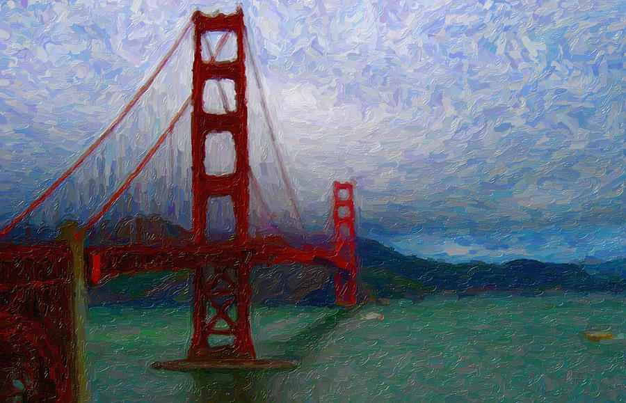 Golden Gate Bridge Photograph - Golden Gate II by Caroline Lomeli