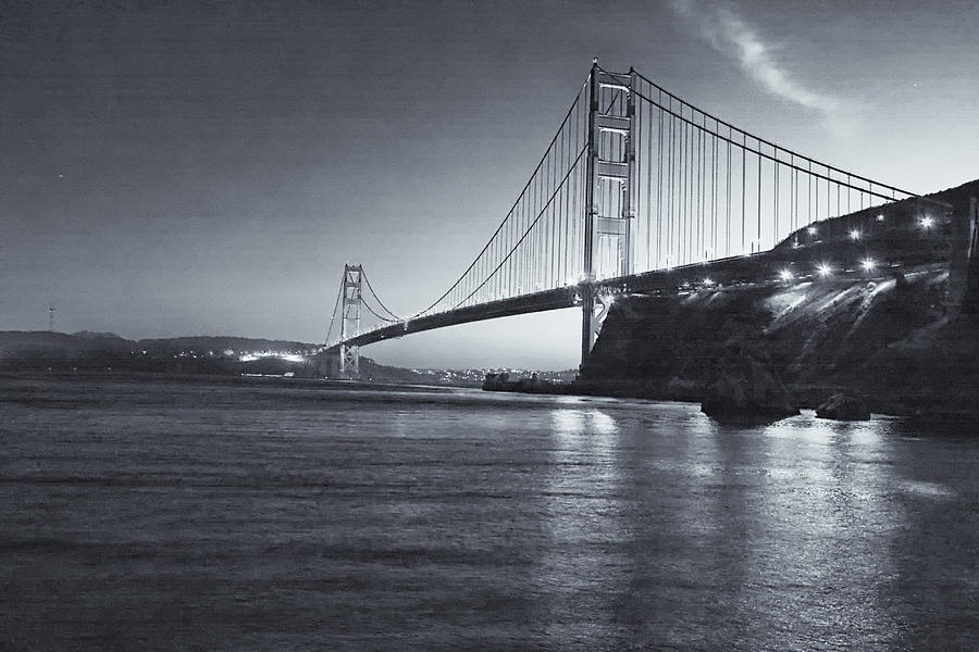 Golden Gate In Black And White Photograph by Tom Singleton