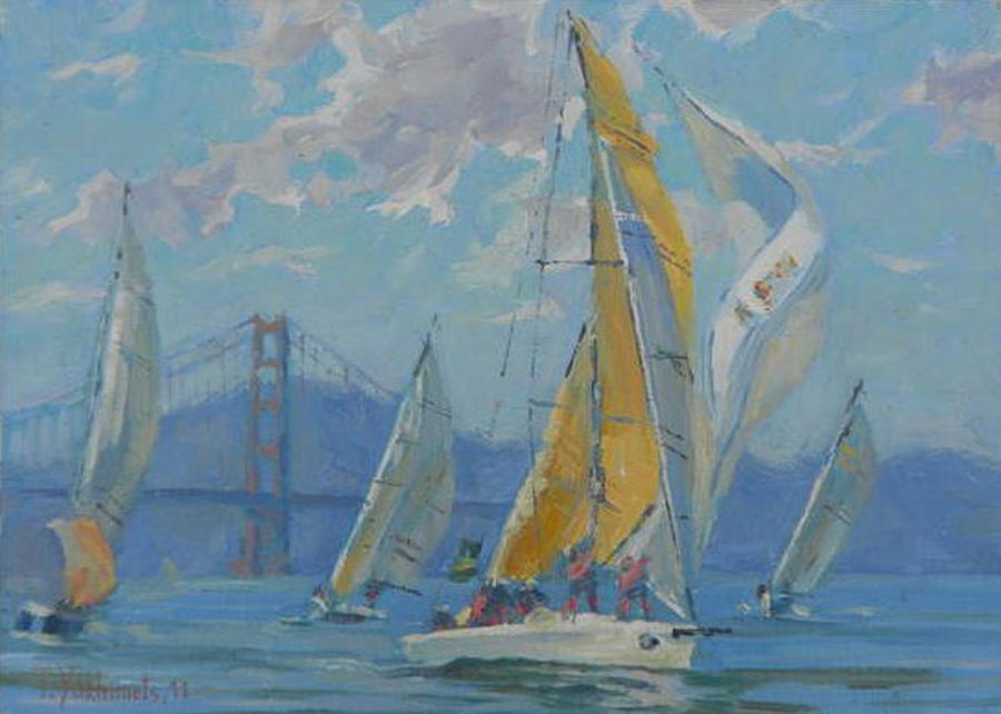 San Francisco Painting - Golden Gate Sailing by Tania Yukhimets
