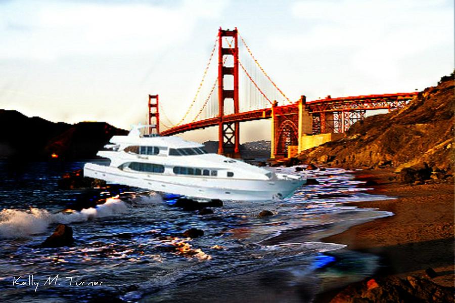 Golden Gate Shipwreck Digital Art by Kelly M Turner