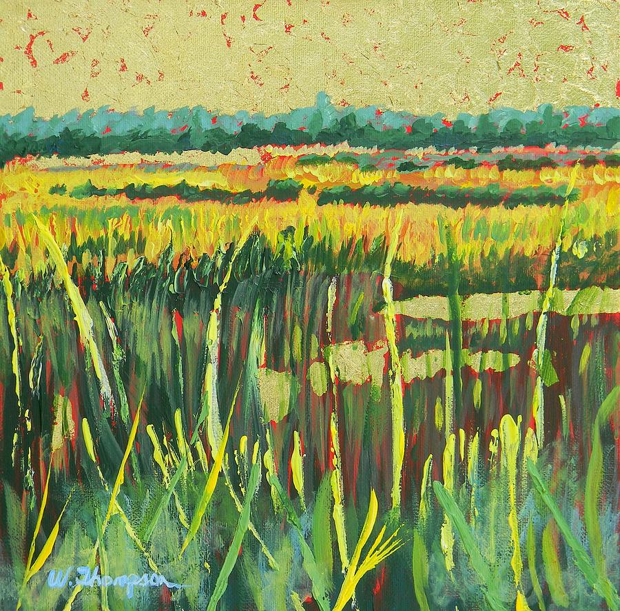 Golden Leaf Marsh Painting by Warren Thompson