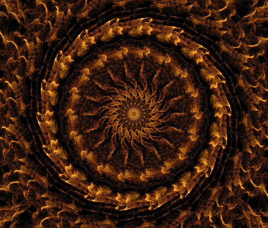 Golden Kaleidoscope 1 Digital Art by Rhonda Barrett