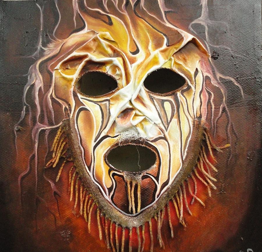 Mask Painting - Golden mask by Yenaye  Rene Mkerka