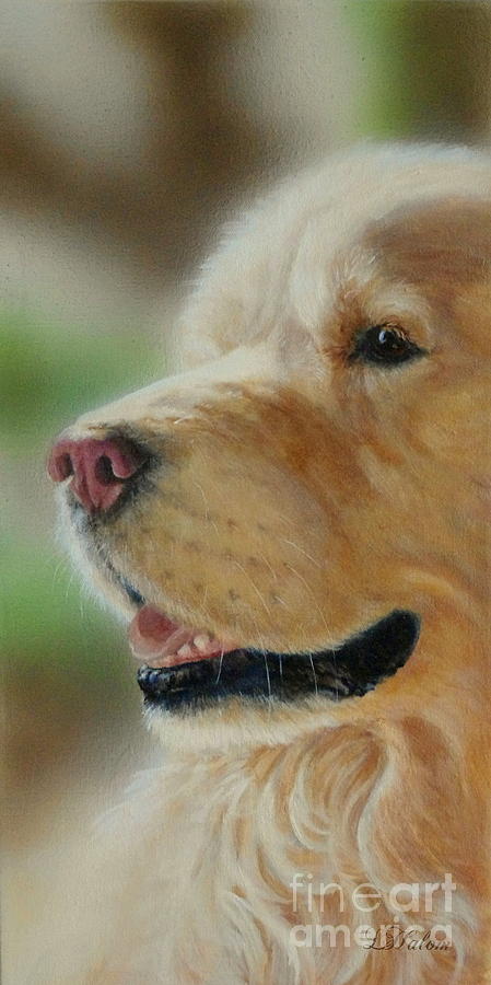 Golden Retriever Painting by Greg and Linda Halom