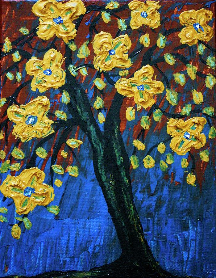 Abstract Painting - Golden Spring by April Harker