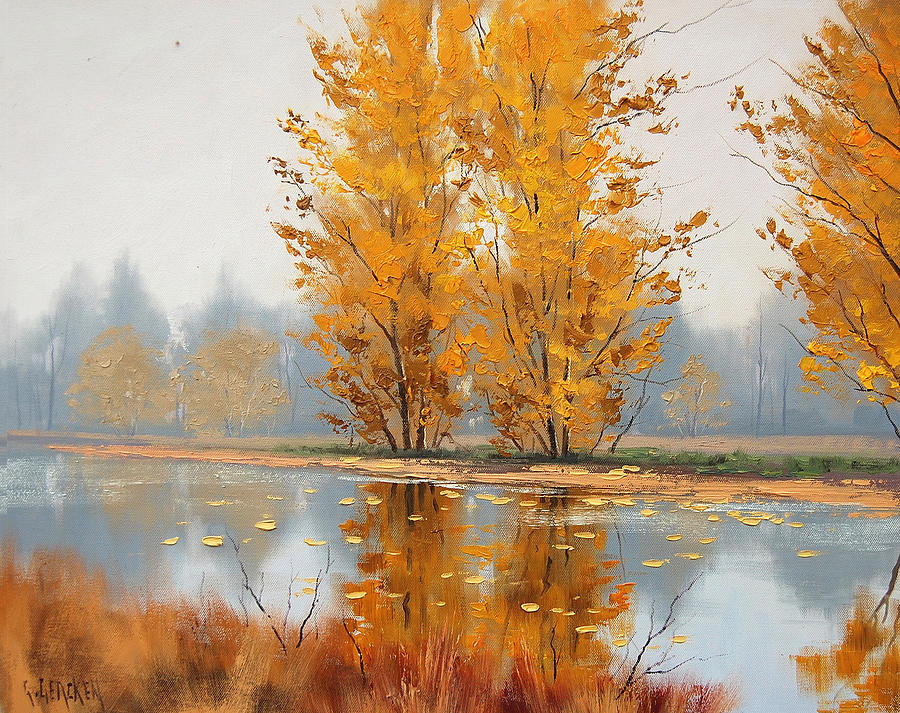 Tree Painting - Golden Stillness  by Graham Gercken