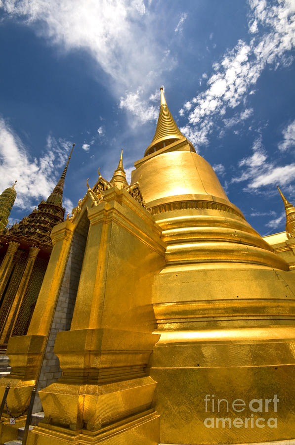 Golden Stupa in Grand Palace Bangkok Photograph by Charuhas Images