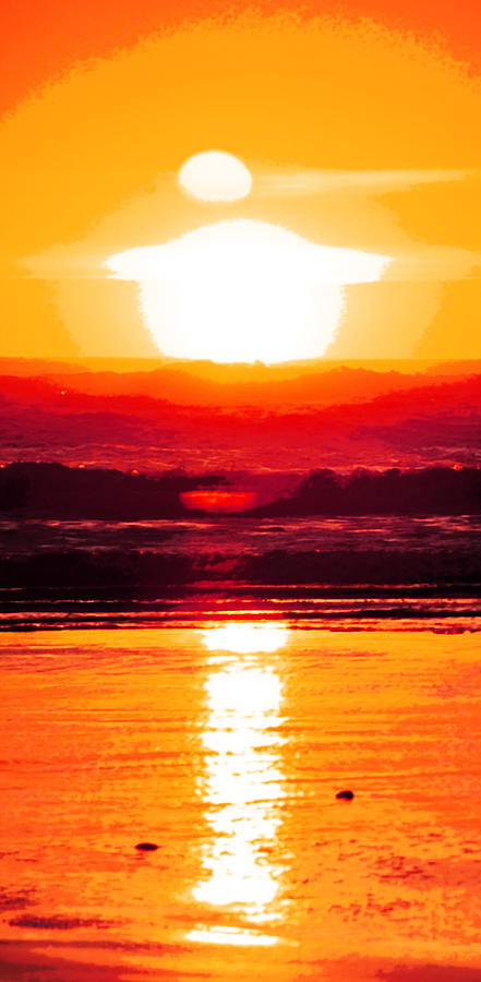 Sunset Digital Art - Golden Sunset Illustration by Phill Petrovic