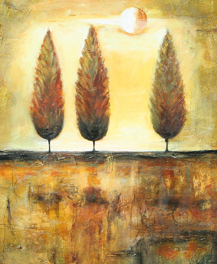 Golden trees Painting by Lauren  Marems