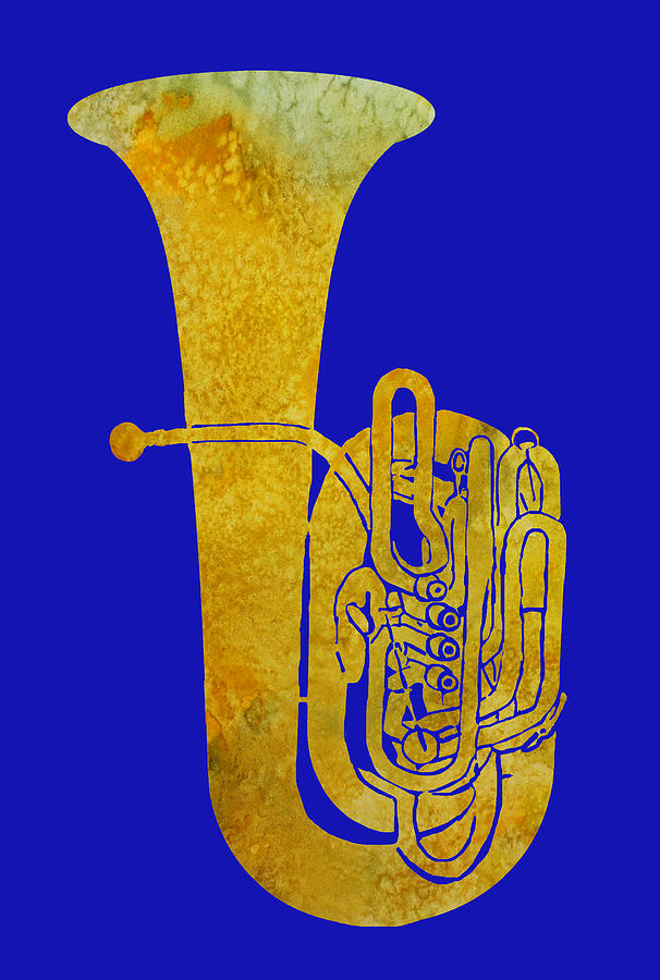 Golden Tuba Digital Art by Jenny Armitage
