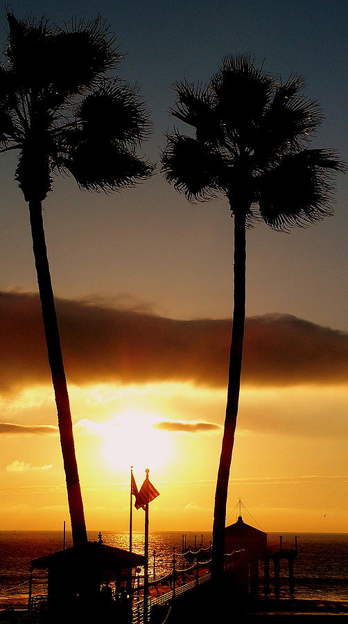 Golden Twin Palms Sunset Photograph by Jeff Lowe
