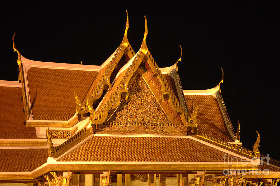 Golden Wat Temple Thailand Photograph by Bob Christopher