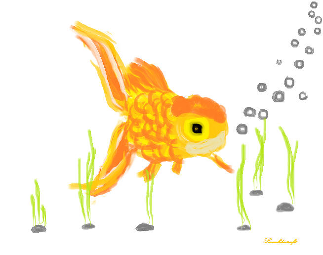 Fish Drawing - Goldfish by Watcharee Suebkhajorn