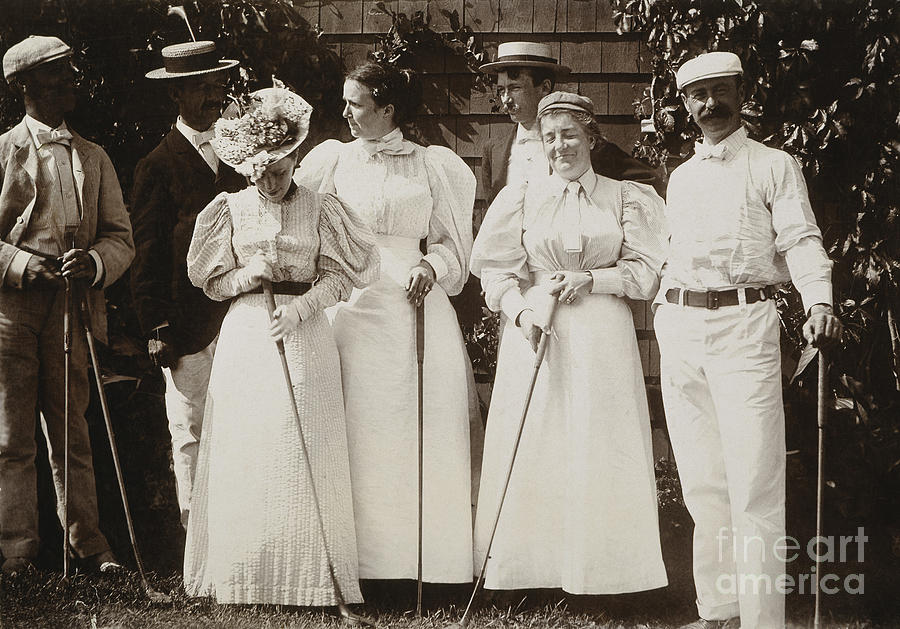 GOLFING PARTY, c1895 Photograph by Granger