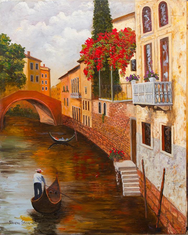 Italy Painting - Gondalier on a Sunday Afternoon Strole by Jeanene Stein