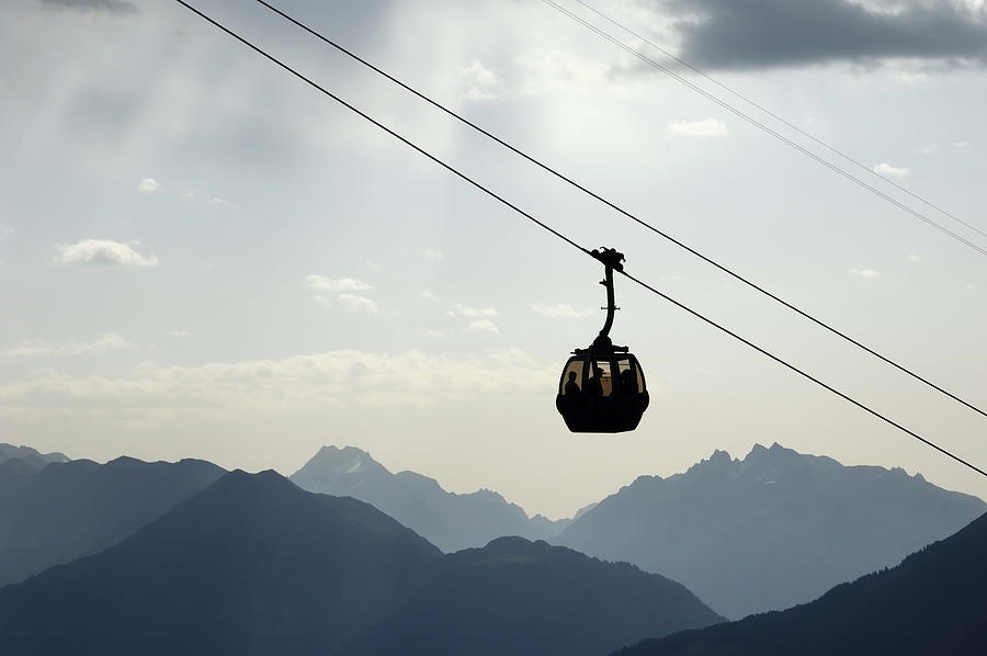 Gondola lift and mountains Photograph by Matthias Hauser
