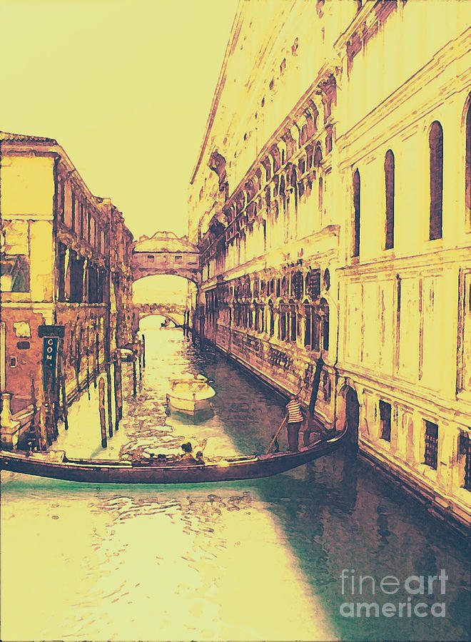 Gondola near the Bridge of Sighs Venice Photograph by Sheila Laurens