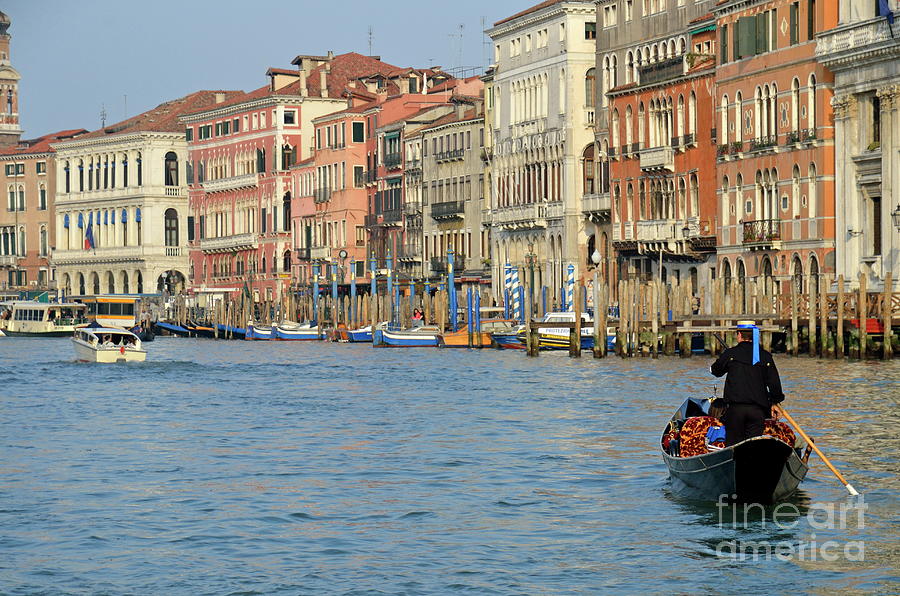 Architecture Photograph - Gondola on Grand Canal by Sami Sarkis