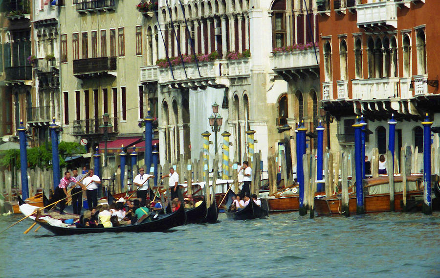 Gondolas in Venice Photograph by Emanuel Tanjala