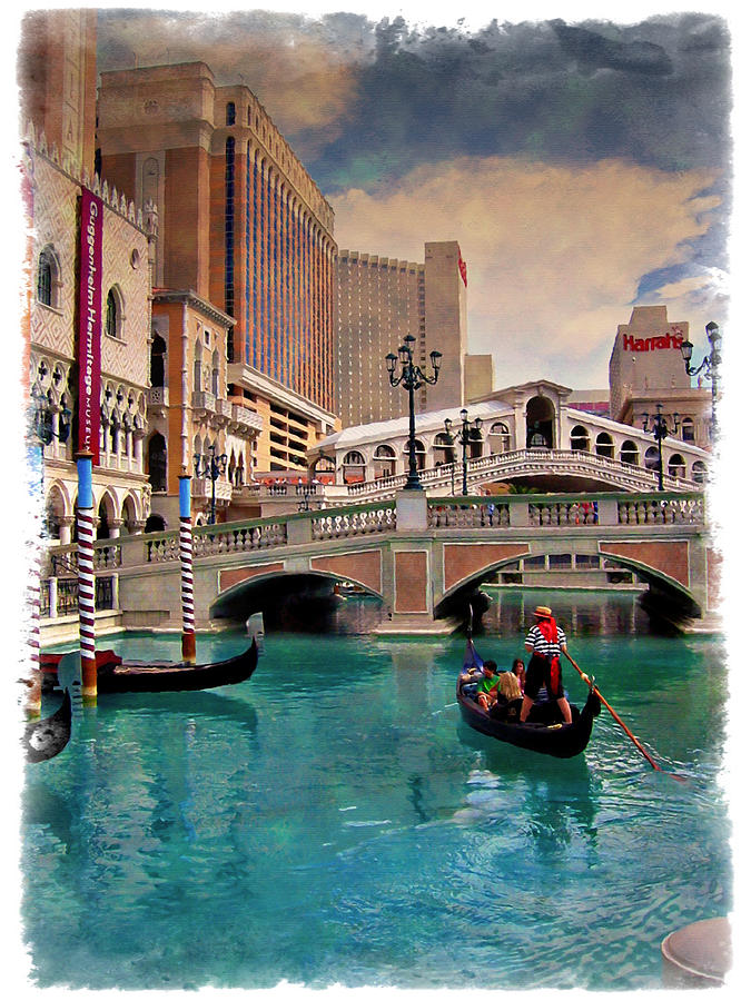 Claude Monet Photograph - Gondolas On The Canal - IMPRESSIONS by Ricky Barnard