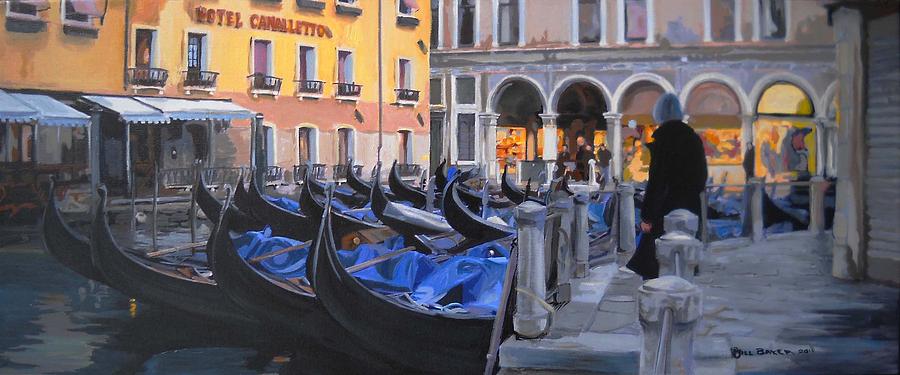 Boat Painting - Gondolas on the Canal by Jill Baker