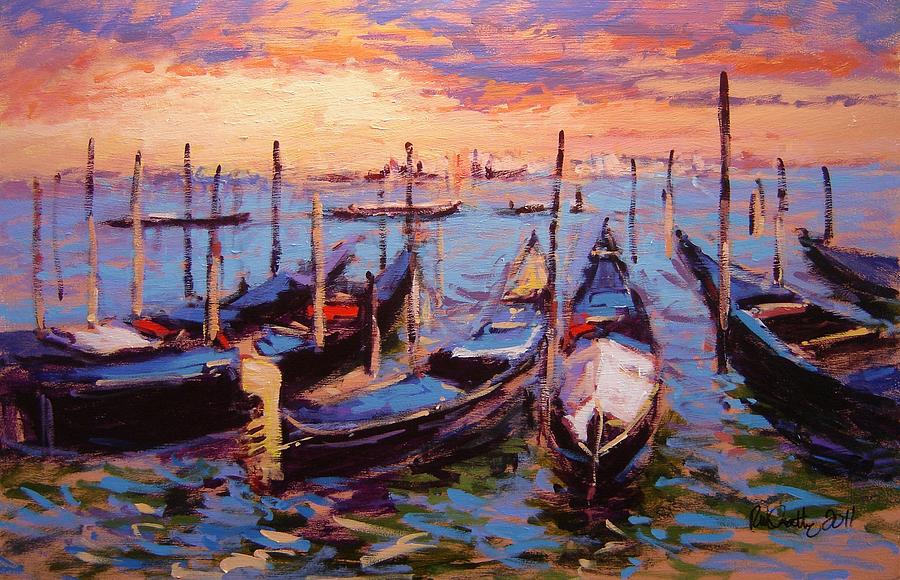 Boat Painting - Gondolas by R W Goetting