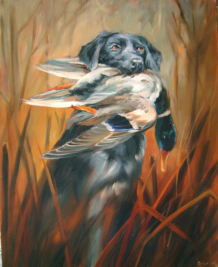 Dog Painting - Good Job by Nelya Shenklyarska