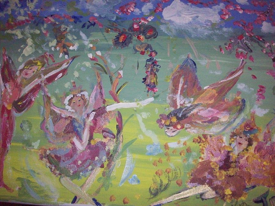 Good Morning Fairies Painting by Judith Desrosiers