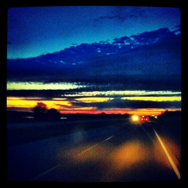 Sunset Photograph - #goodnight #minnesota #driving #sunset by Emily Nielsen