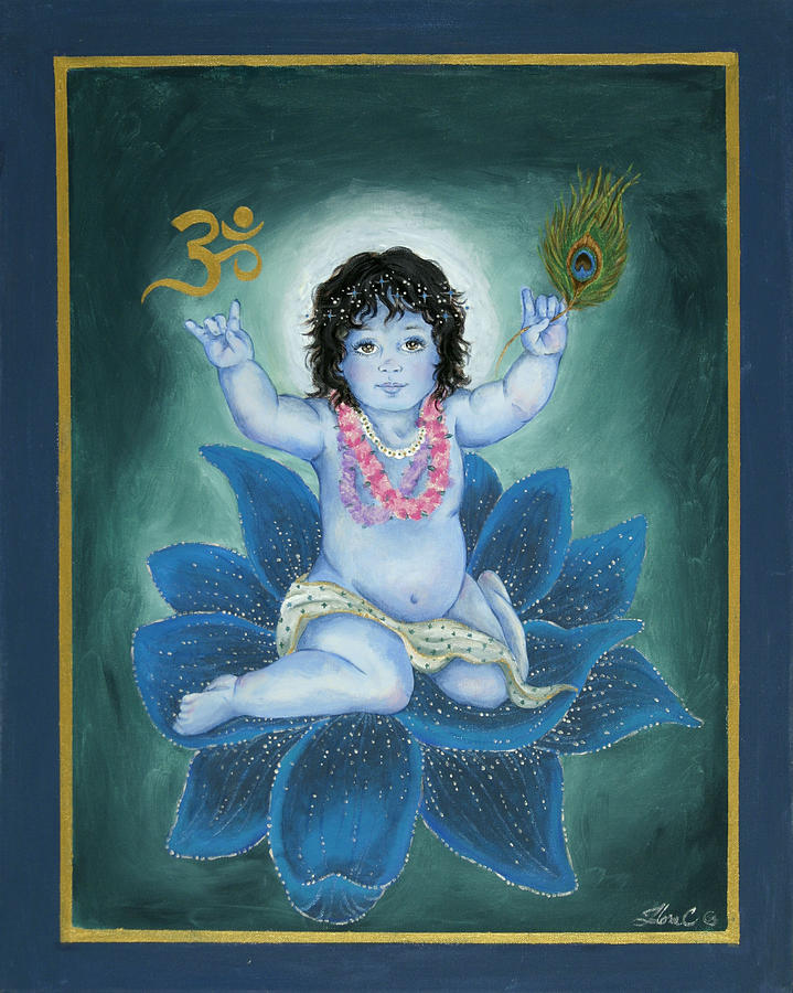 Krishna Painting - Gopala by Radha Flora Cloud