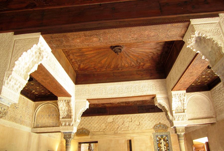 Gorgeous Antique Detailed Ceiling With Designed Moulding Spain Photograph by John Shiron