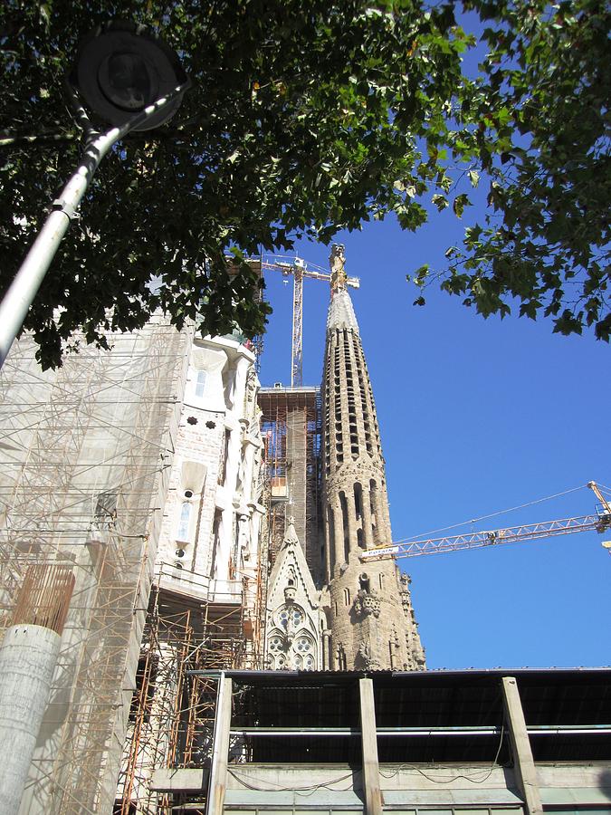 Gorgeous Sagrada Familia Cathedral III Endures Cranes for Renovation and Upgrading Barcelona Spain Photograph by John Shiron