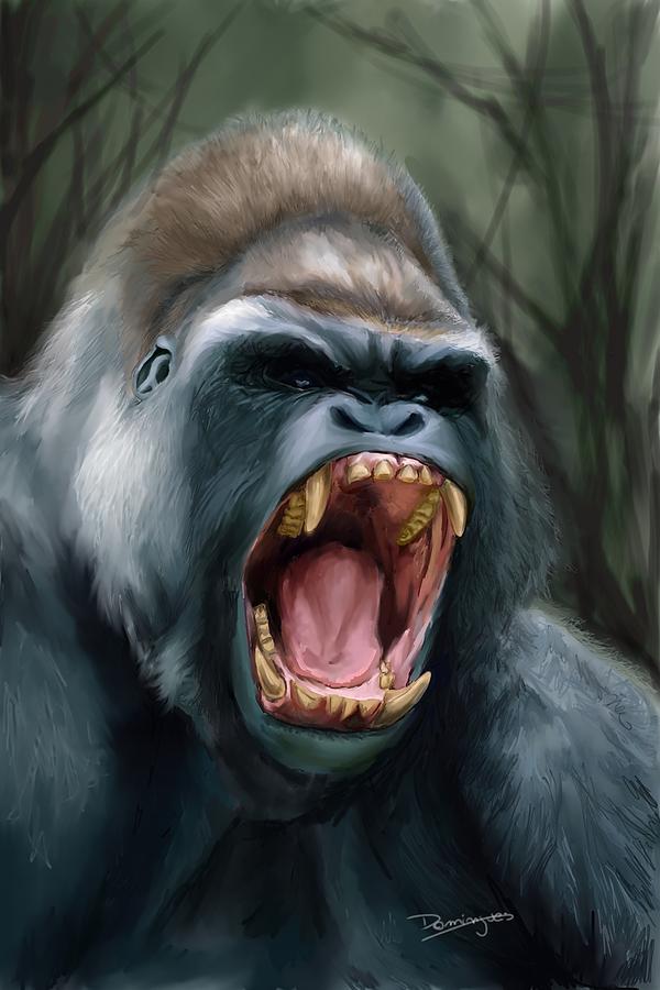 Nature Painting - Gorilla by Mario Domingues