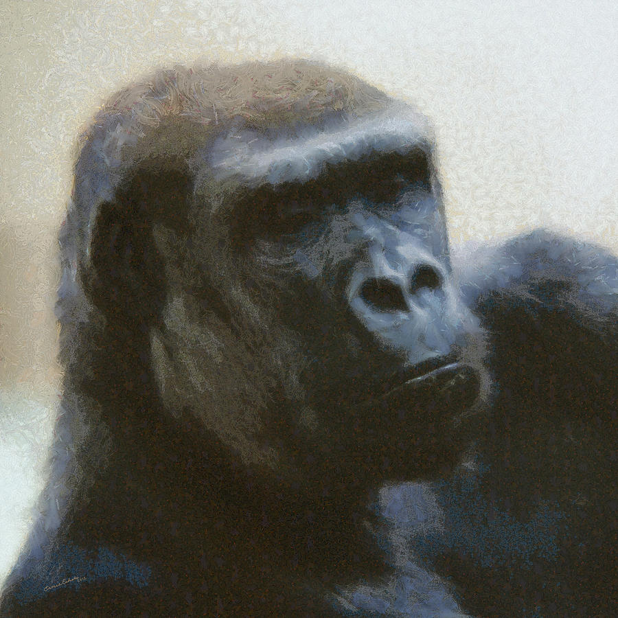Gorilla Painterly Digital Art by Ernest Echols