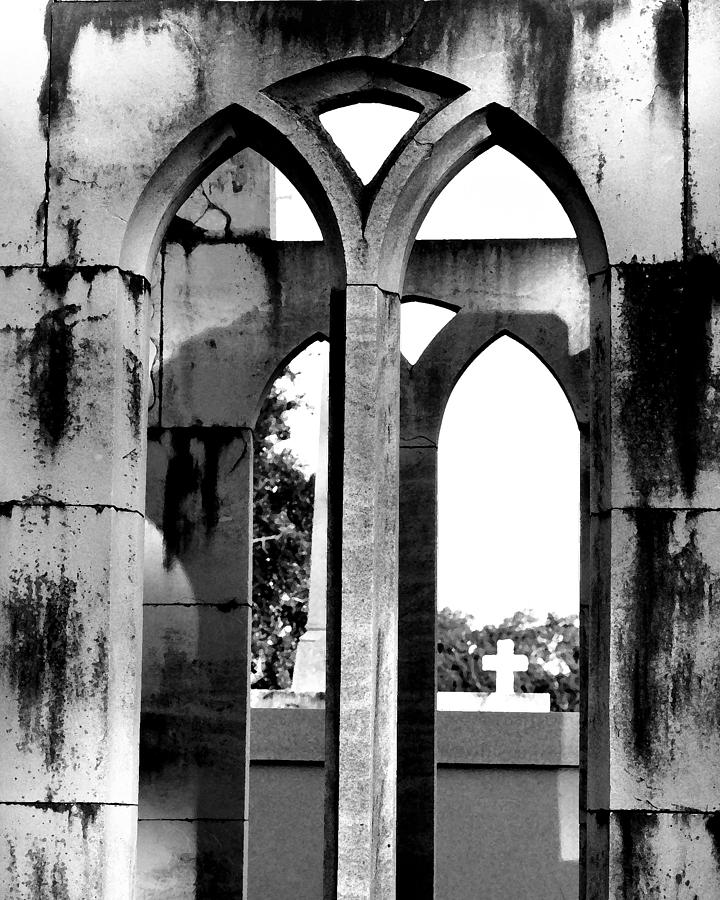 New Orleans Photograph - Gothic Cross by Cheri Randolph