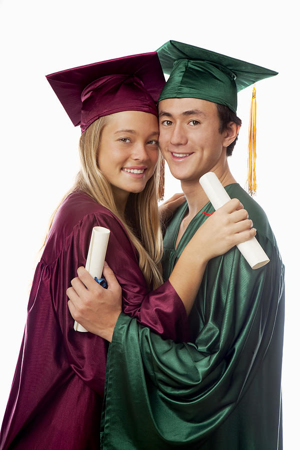 Hat Photograph - Graduation Couple by Tomas del Amo