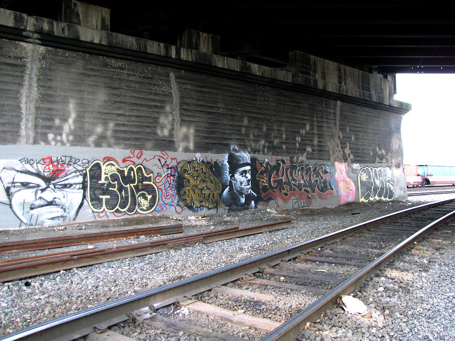 Graffiti - Under Over Railyard Photograph by Kathleen Grace