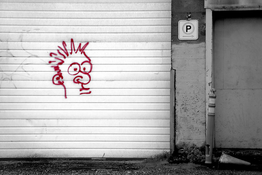 Graffiti Drawing - Freds Head Photograph by Kathleen Grace