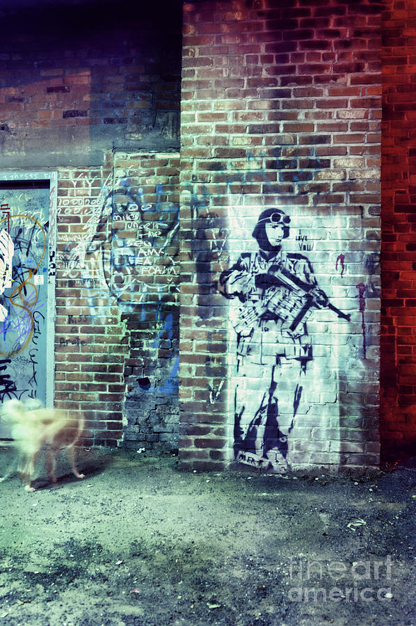 Brick Photograph - Graffiti by HD Connelly