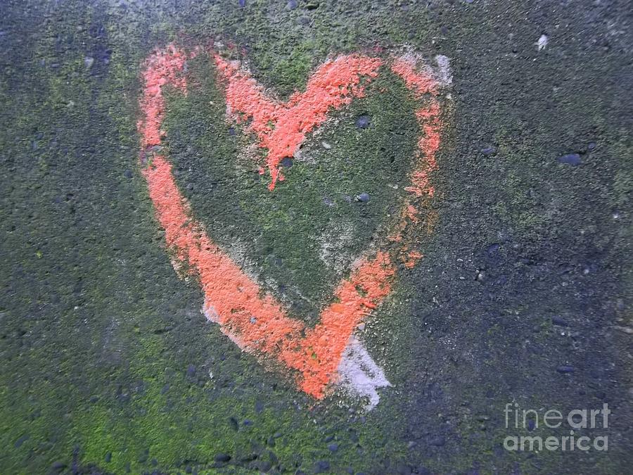 Cement Photograph - Graffiti Heart by Helen Campbell