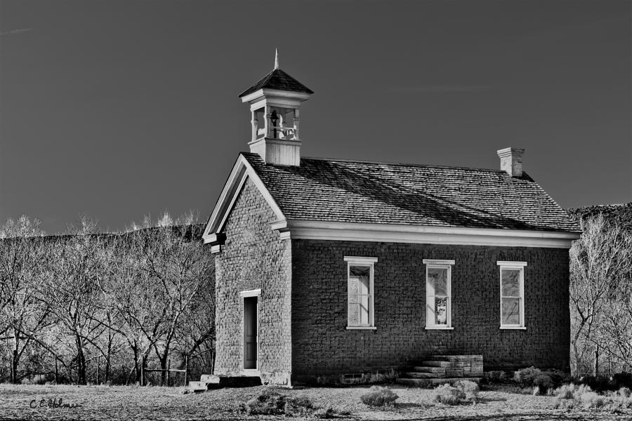 Grafton Schoolhouse - BW Photograph by Christopher Holmes