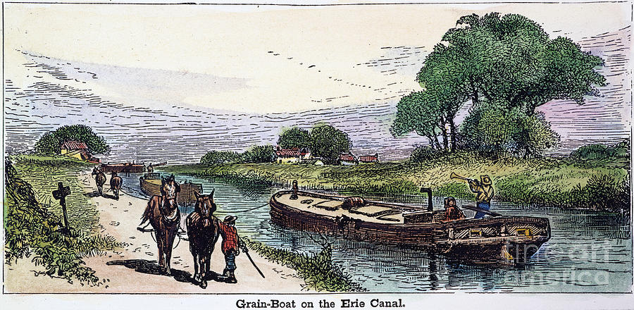 GRAIN BARGE, 19th CENT Drawing by Granger