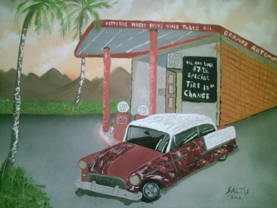 Gramps Automotive Painting by Jim Saltis