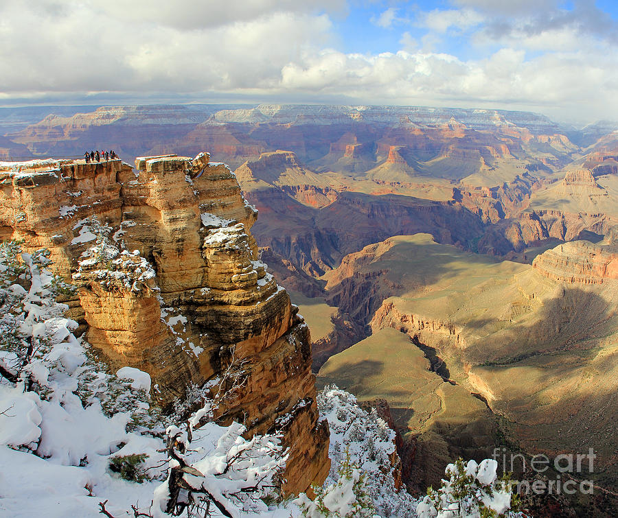 Grand Canyon Overlook In Snow Photograph