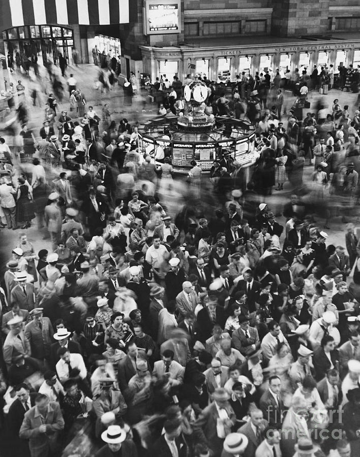 Grand Central Station in the Forties Photograph by A Louis Goldman and Photo Researchers