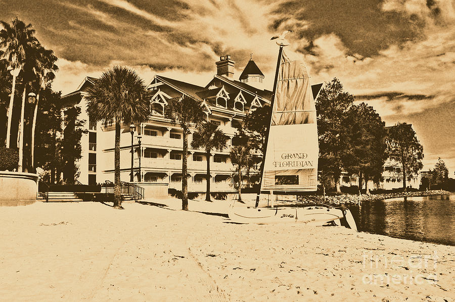 Grand Floridian Resort Beach Walt Disney World Prints Rustic Photograph by Shawn OBrien